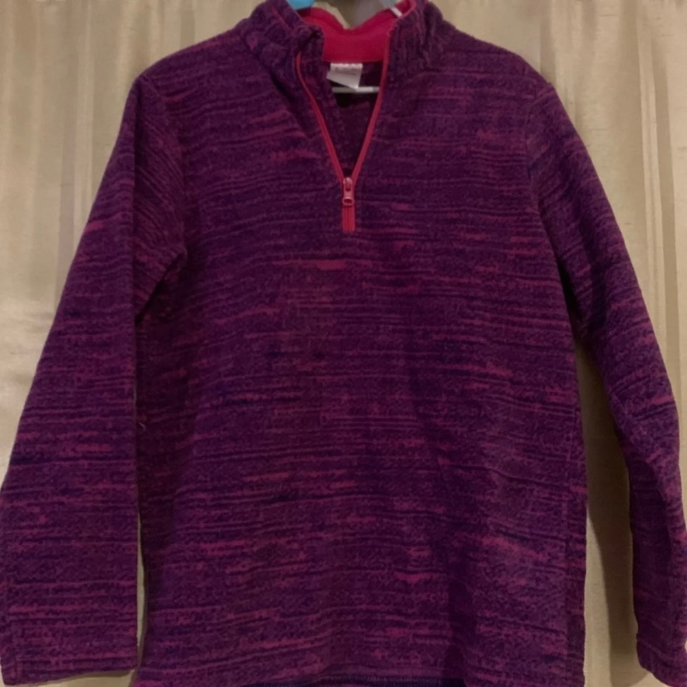 Pink and purple little girl fleece